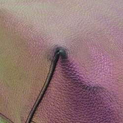 Pre Owned Coach Multicolor Iridescent Leather Market Tote 