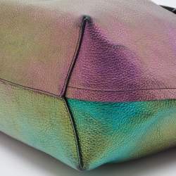 Pre Owned Coach Multicolor Iridescent Leather Market Tote 