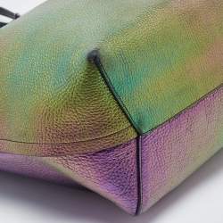 Pre Owned Coach Multicolor Iridescent Leather Market Tote 