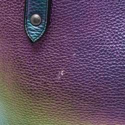 Pre Owned Coach Multicolor Iridescent Leather Market Tote 