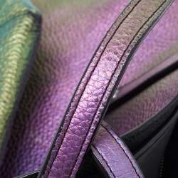 Pre Owned Coach Multicolor Iridescent Leather Market Tote 