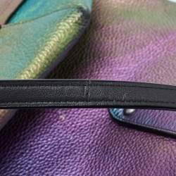 Pre Owned Coach Multicolor Iridescent Leather Market Tote 