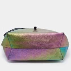 Pre Owned Coach Multicolor Iridescent Leather Market Tote 