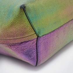 Pre Owned Coach Multicolor Iridescent Leather Market Tote 