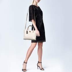 Pre Owned Coach Off White/Pink Leather Willow Tote