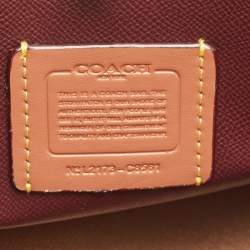 Pre Owned Coach Off White/Pink Leather Willow Tote
