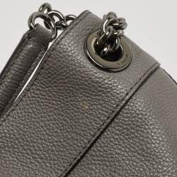 Pre Owned Coach Grey Leather Turnlock Edie Shoulder Bag