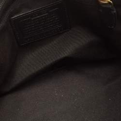 Coach Black/White Signature Canvas and Leather Legacy Haley Satchel