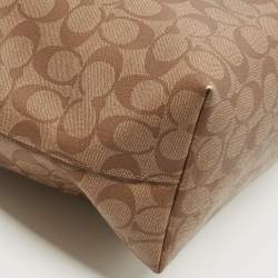 Coach Beige/Brown Signature Coated Canvas and Leather City Zip Tote