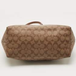 Coach Beige/Brown Signature Coated Canvas and Leather City Zip Tote