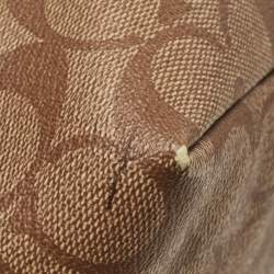 Coach Beige/Brown Signature Coated Canvas and Leather City Zip Tote