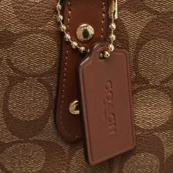 Coach Beige/Brown Signature Coated Canvas and Leather City Zip Tote