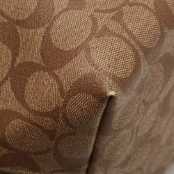 Coach Beige/Brown Signature Coated Canvas and Leather City Zip Tote
