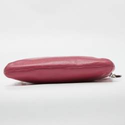 Pre Owned Coach Pink Leather Pop Up Pouch Crossbody Bag