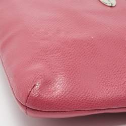 Pre Owned Coach Pink Leather Pop Up Pouch Crossbody Bag