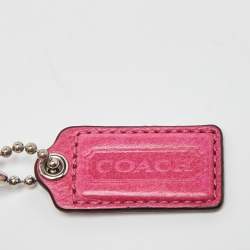 Pre Owned Coach Pink Leather Pop Up Pouch Crossbody Bag