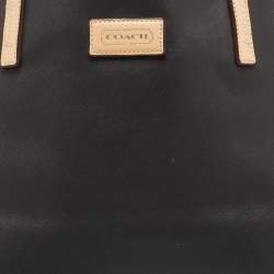 Pre Owned Coach Black Leather Large Metro Tote