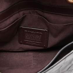 Coach Black Croc Embossed leather Cassidy Chain Shoulder Bag