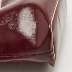 Pre Owned Coach Burgundy Patent Leather Metro Tote
