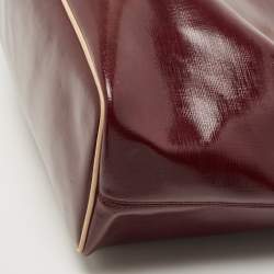 Pre Owned Coach Burgundy Patent Leather Metro Tote