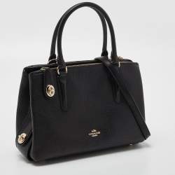 Coach Black Leather Brooklyn Carryall 28 Tote