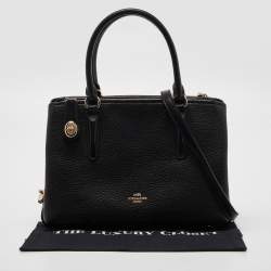 Coach Black Leather Brooklyn Carryall 28 Tote