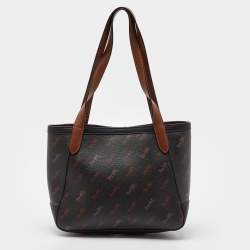 Coach Brown Siganature Coated Canvas and Leather Tote