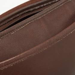 Pre Owned Coach Brown Leather Vintage Flap Crossbody Bag