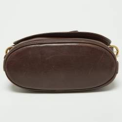 Pre Owned Coach Brown Leather Vintage Flap Crossbody Bag