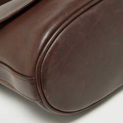 Pre Owned Coach Brown Leather Vintage Flap Crossbody Bag