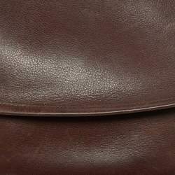 Pre Owned Coach Brown Leather Vintage Flap Crossbody Bag