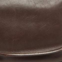 Pre Owned Coach Brown Leather Vintage Flap Crossbody Bag
