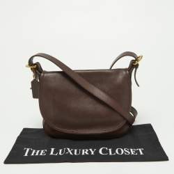 Pre Owned Coach Brown Leather Vintage Flap Crossbody Bag