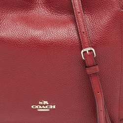 Pre Owned Coach Red Leather Crossbody Bag
