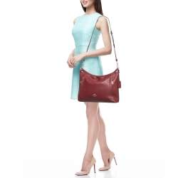 Pre Owned Coach Red Leather Crossbody Bag