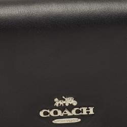 Coach Black/Grey Signature Coated Canvas and Leather Slim Envelope Wallet
