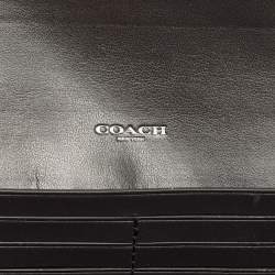 Coach Black/Grey Signature Coated Canvas and Leather Slim Envelope Wallet