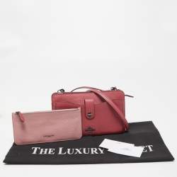 Pre Owned Coach Two Tone Pink Leather Noa Pop Up Crossbody Bag