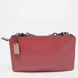 Pre Owned Coach Two Tone Pink Leather Noa Pop Up Crossbody Bag