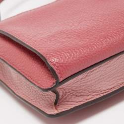 Pre Owned Coach Two Tone Pink Leather Noa Pop Up Crossbody Bag