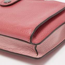 Pre Owned Coach Two Tone Pink Leather Noa Pop Up Crossbody Bag