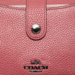 Pre Owned Coach Two Tone Pink Leather Noa Pop Up Crossbody Bag