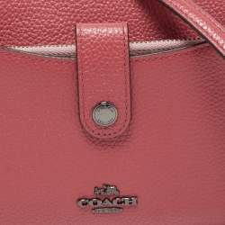 Pre Owned Coach Two Tone Pink Leather Noa Pop Up Crossbody Bag