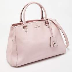 Pre Owned Coach Pink Leather Margot Carryall Satchel