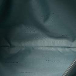 Pre Owned Coach Dark Teal Grained Leather Charlie Carryall Satchel