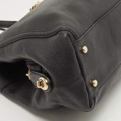 Pre Owned Coach Black Leather Turnlock Edie Shoulder Bag