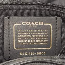 Pre Owned Coach Black Leather Turnlock Edie Shoulder Bag