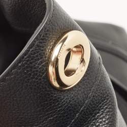 Pre Owned Coach Black Leather Turnlock Edie Shoulder Bag
