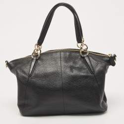 Pre Owned Coach Black Leather Small Kelsey Satchel