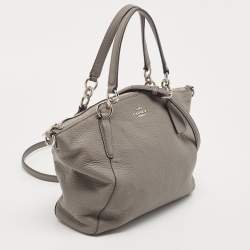 Pre Owned Coach Grey Leather Small Kelsey Satchel